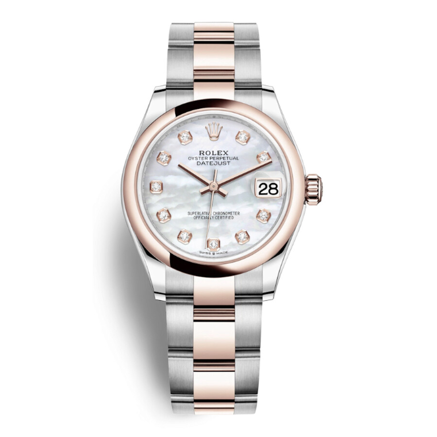 Réplique de luxe Rolex Datejust 31 cadran en nacre automatique en acier pour femme et montre Oyster en or Everose 18 carats 278241mdo