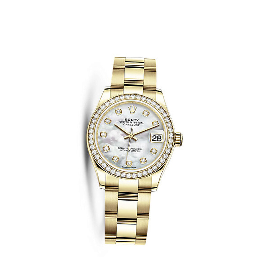 Réplique Suisse Rolex Datejust 31 Nacre Diamant Cadran Automatique Dames Or Jaune 18kt Oyster Montre 278288mdo