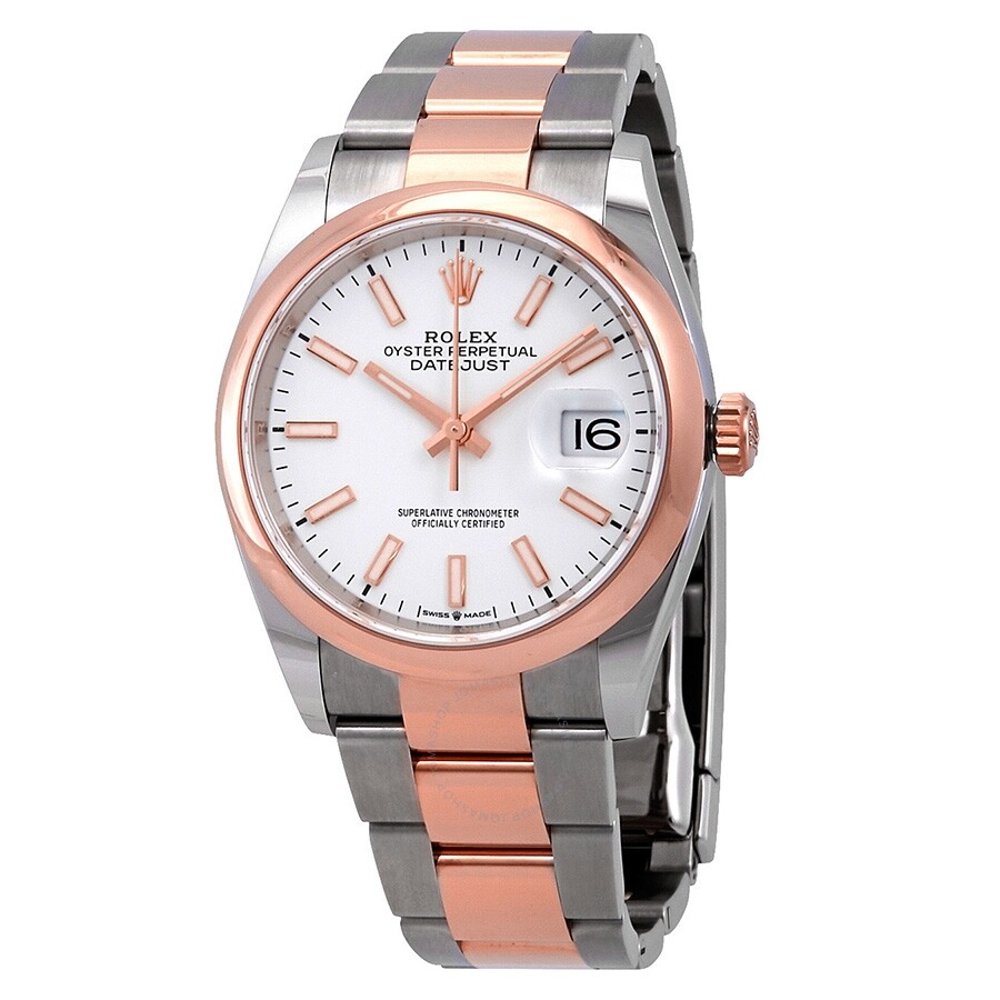 Réplique Suisse Rolex Datejust 36 Automatique Cadran Blanc Acier Et Or Everose 18K Montre Homme 126201wso 126201wso