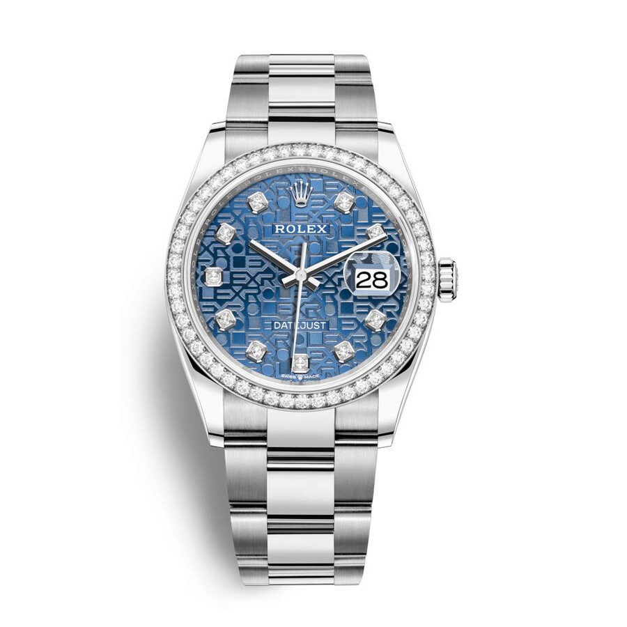Faux Rolex Datejust 36 Blue Jubilee Diamond Dial Automatic Unisex Oyster Watch 126284bljdo