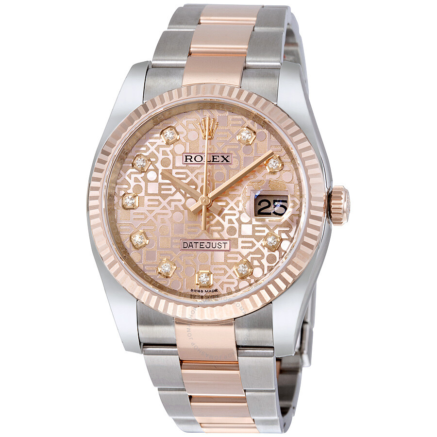Rolex Datejust 36 Pink Jubilee Steel et 18k Everose Gold Oyster Mens Watch 116231pjdo
