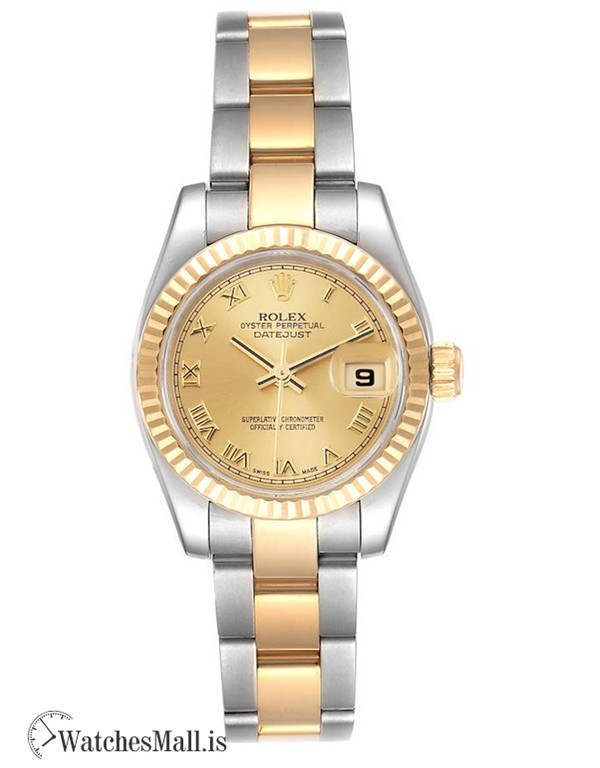 Meilleure Réplique Rolex Datejust 179173 Boîtier Oyster En Acier Inoxydable 26mm Cadran Champagne Montre Femme