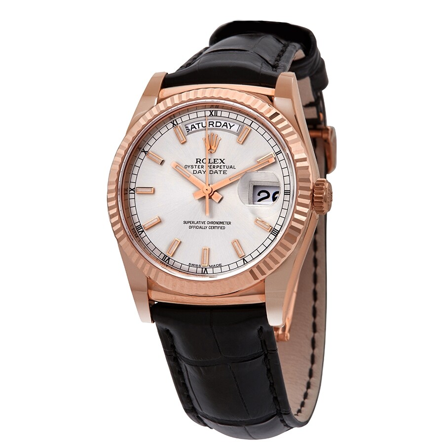 Meilleure réplique Rolex Day-date President Rhodium Dial 18k Everose Gold Montre automatique pour homme 118135rsl
