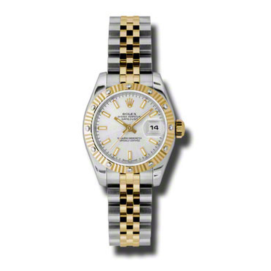 Réplique de luxe Rolex Lady Datejust Montre automatique 26 cadran argenté en acier inoxydable et bracelet Jubilee en or jaune 18 carats 179313ssj