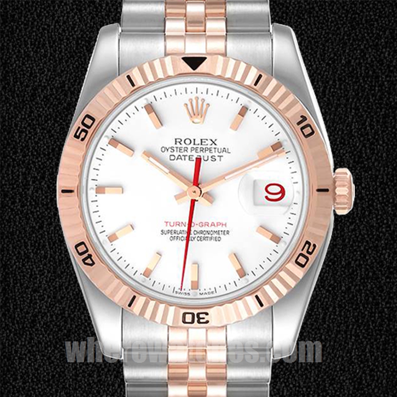 Rolex Datejust Turn-o-graph Pour des hommes 36mm 116261 Cadran blanc
