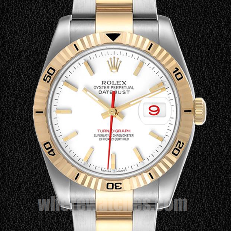 Rolex Datejust Turn-o-graph 36mm Pour des hommes 116263 Cadran blanc