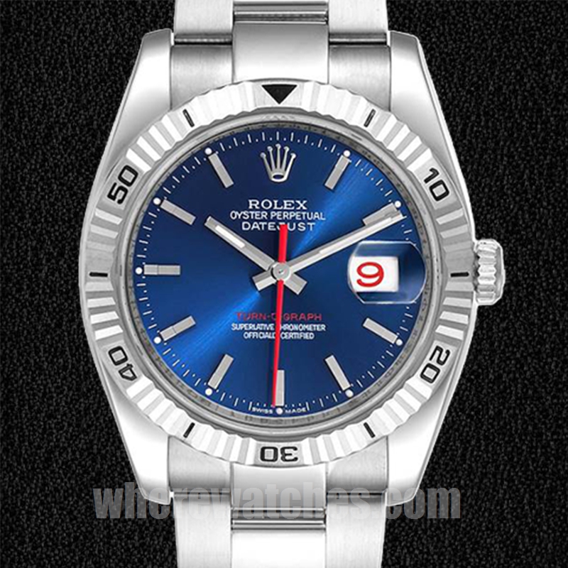 Rolex Datejust Turn-o-graph Pour des hommes 36mm 116264 Regardez Cadran bleu