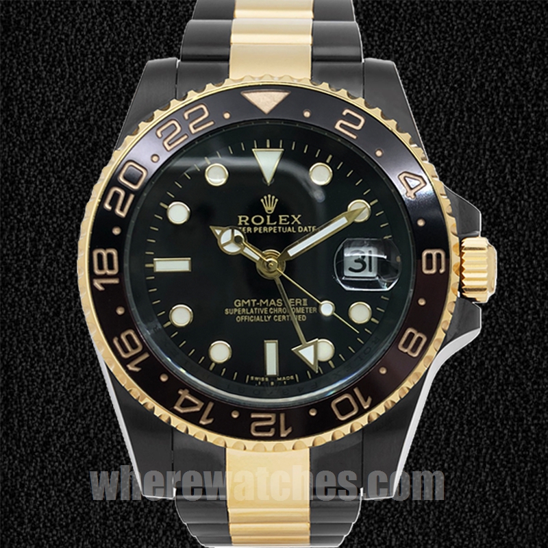 Rolex GMT-Master II 116713 Pour des hommes 40mm Ton noir Cadran noir