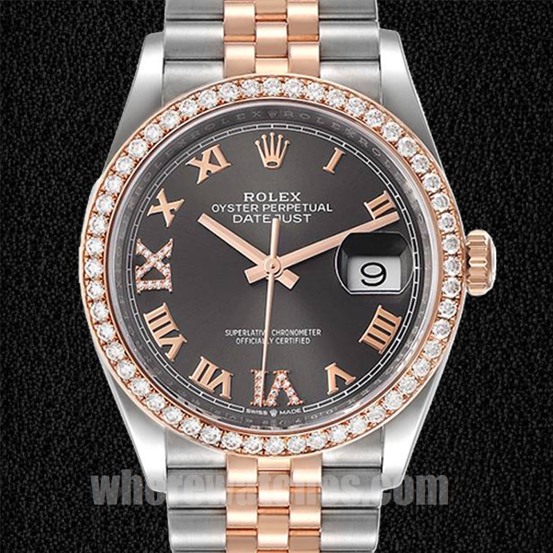 Rolex Datejust m126281rbr-0011 Pour des hommes 36mm Argenté Bracelet Jubilé