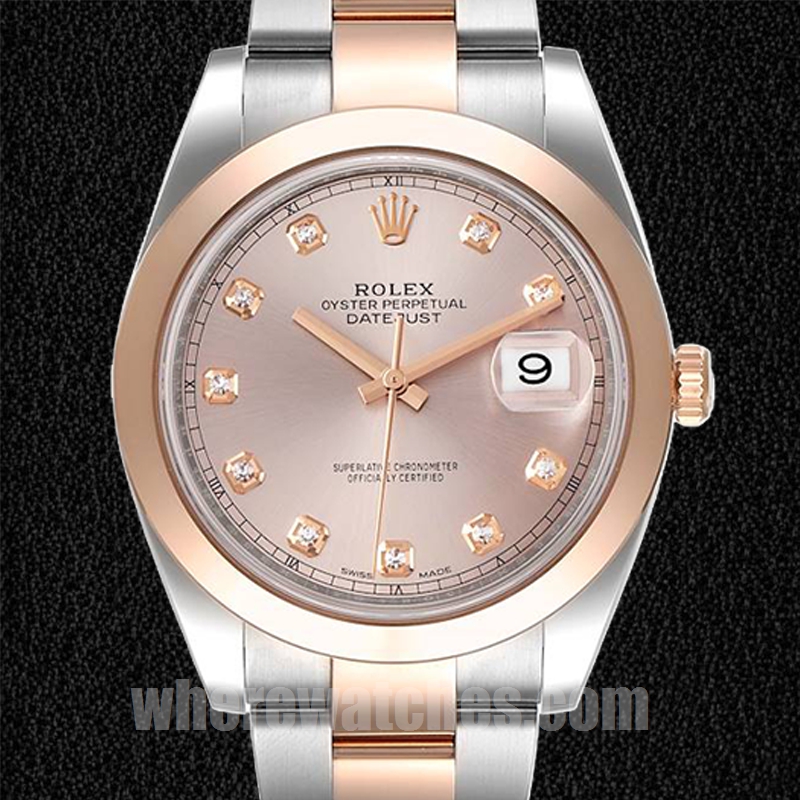 Rolex Datejust m126301-0007 Pour des hommes 41mm Argenté Cadran rose