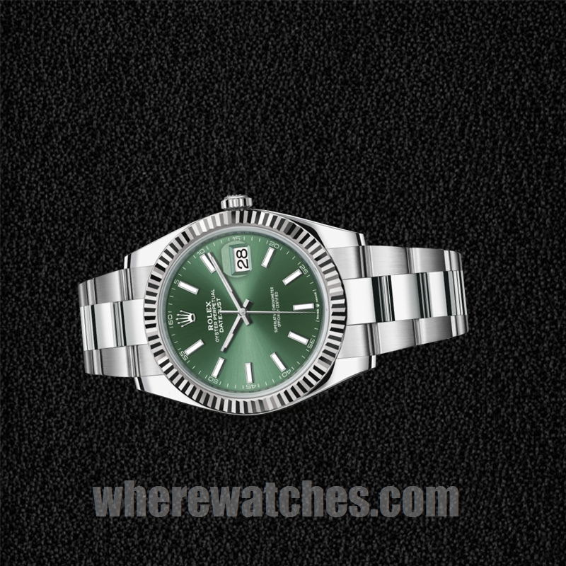 Rolex Datejust 41mm m126334-0027 Pour des hommes Cadran vert Bracelet Huître – Image 3