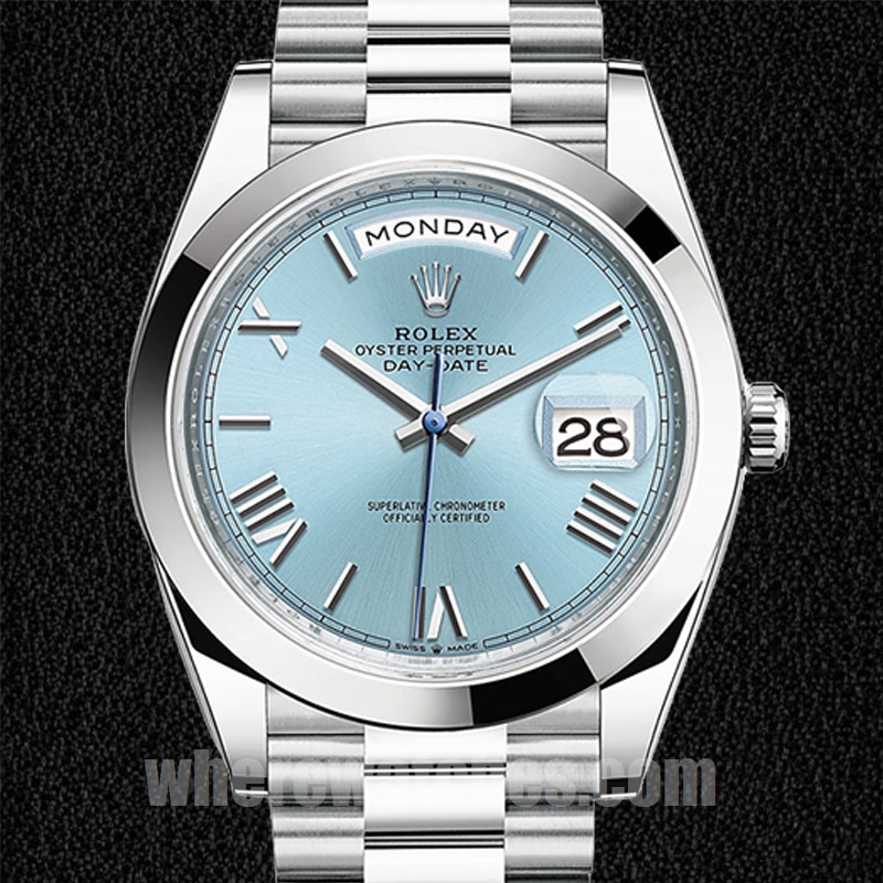 Rolex Day-Date 40mm Pour des hommes m228206-0044 Président Bracelet Cadran bleu glace