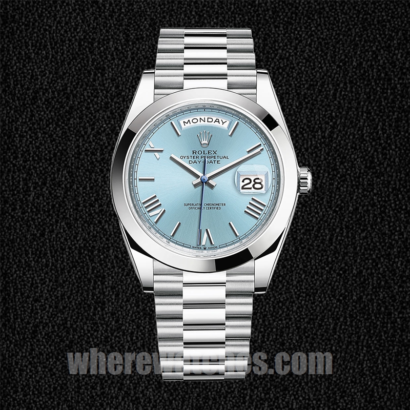 Rolex Day-Date 40mm Pour des hommes m228206-0044 Président Bracelet Cadran bleu glace – Image 2