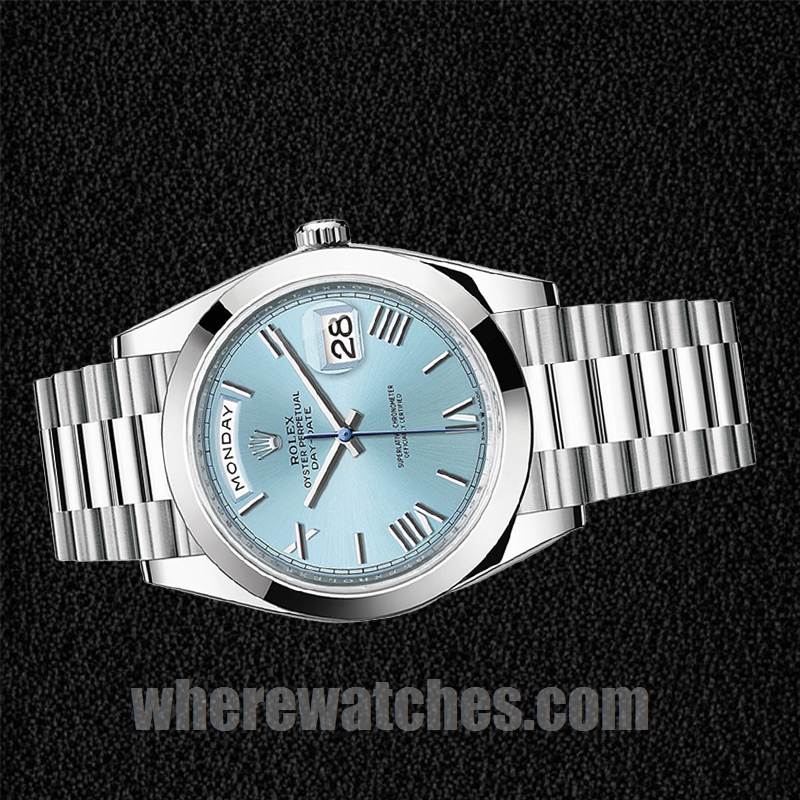Rolex Day-Date 40mm Pour des hommes m228206-0044 Président Bracelet Cadran bleu glace – Image 3