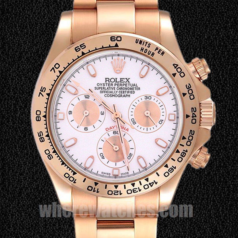 Rolex Daytona 116505 Pour des hommes 40mm Doré rose Regardez