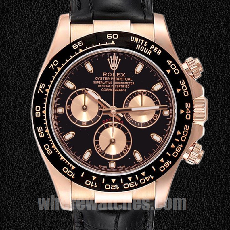 Rolex Daytona 40mm Pour des hommes 116515 Automatique Cadran noir