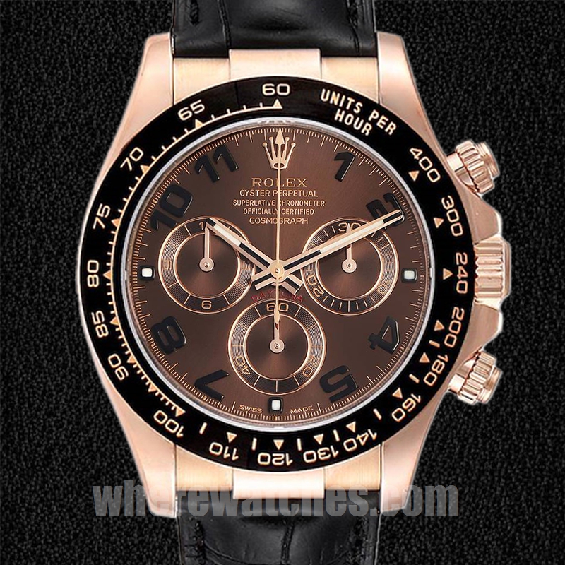 Rolex Daytona Pour des hommes 116515 40mm Bracelet en cuir