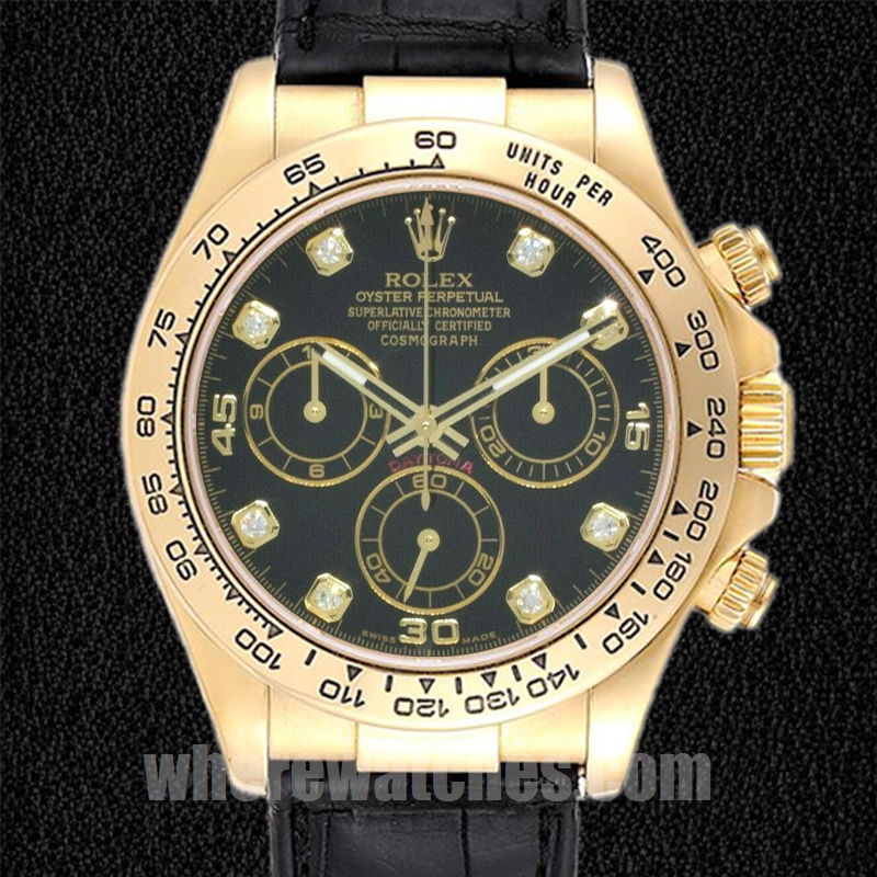Rolex Daytona 116518 Pour des hommes 40mm Bracelet en cuir