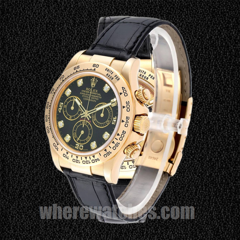 Rolex Daytona 116518 Pour des hommes 40mm Bracelet en cuir – Image 3