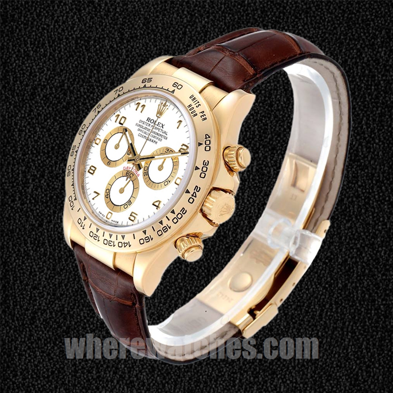 Rolex Daytona 40mm Pour des hommes 116518 Bracelet en cuir – Image 3