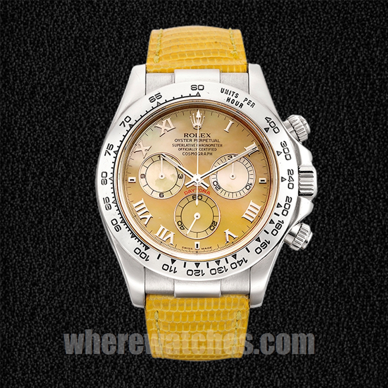 Rolex Daytona Pour des hommes 116519 40mm Argenté Bracelet en cuir – Image 2