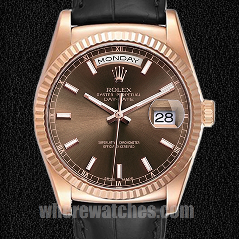 Rolex Day-Date 36mm 118135-0086 Pour des hommes Automatique Doré rose