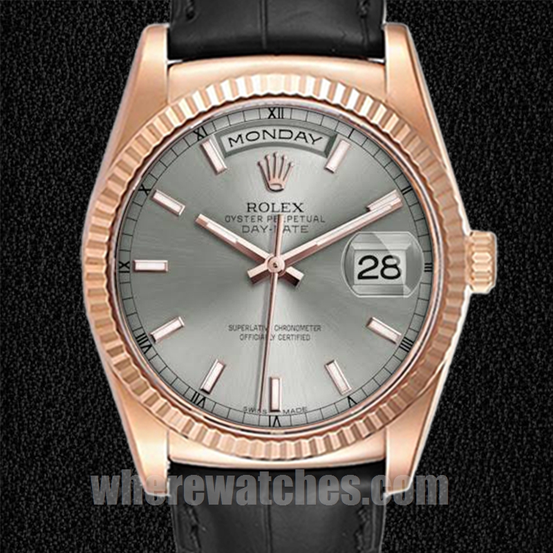 Rolex Day-Date 36mm 118135 Pour des hommes Bracelet en cuir