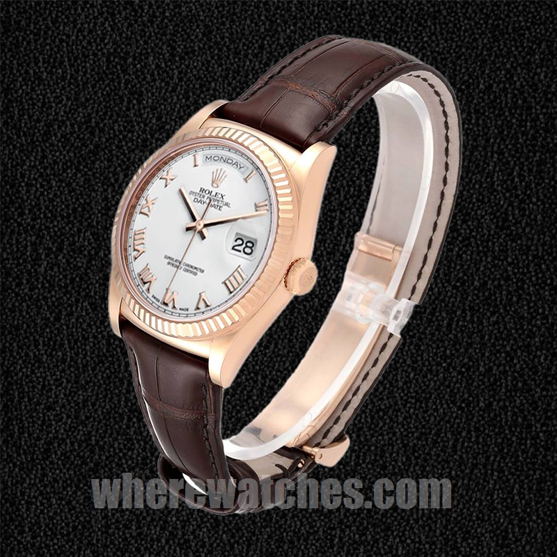 Rolex Day-Date 36mm Pour des hommes 118135 Bracelet en cuir – Image 3
