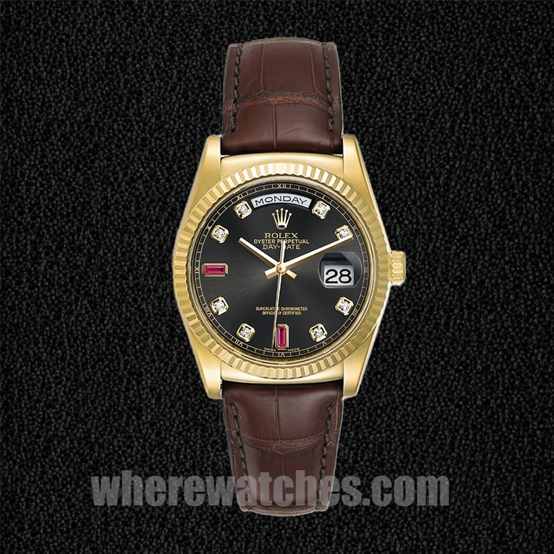 Rolex Day-Date 36mm 118138 Pour des hommes Bracelet en cuir – Image 2