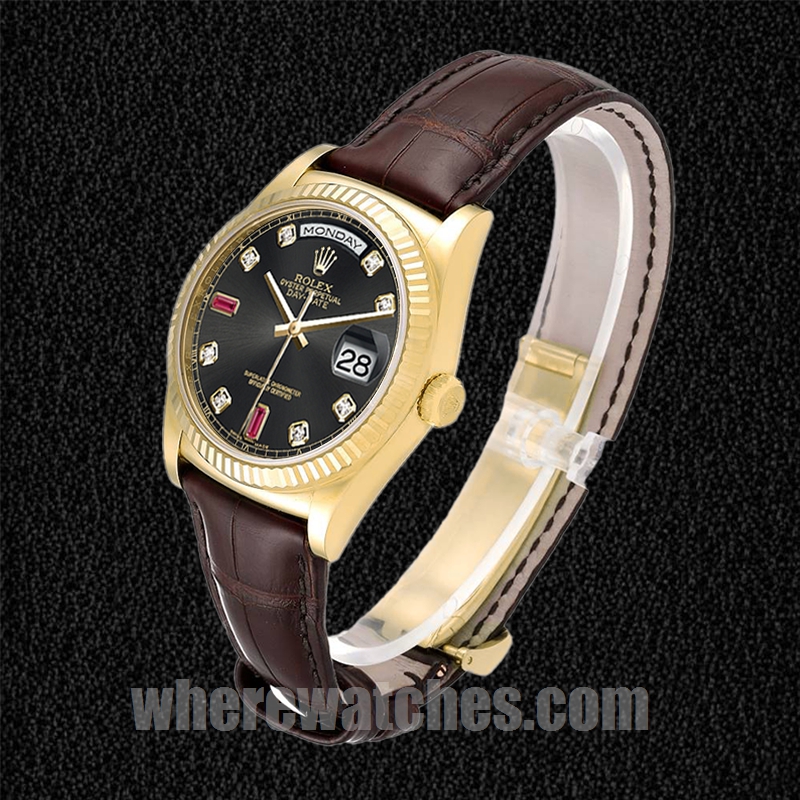 Rolex Day-Date 36mm 118138 Pour des hommes Bracelet en cuir – Image 3