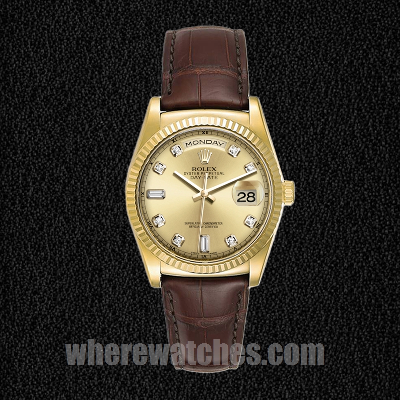 Rolex Day-Date 36mm 118138 Pour des hommes Cadran Champagne – Image 2