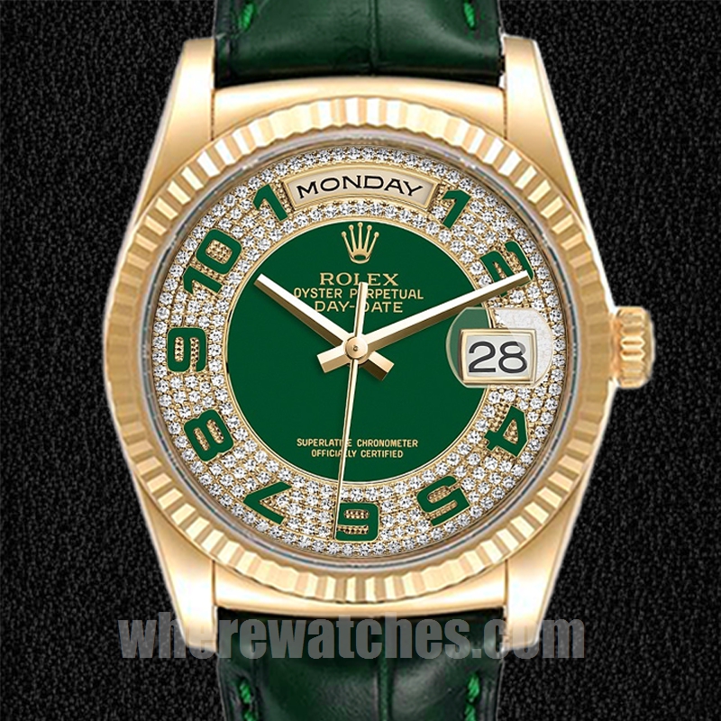 Rolex Day-Date Pour des hommes 118138 36mm Bracelet en cuir