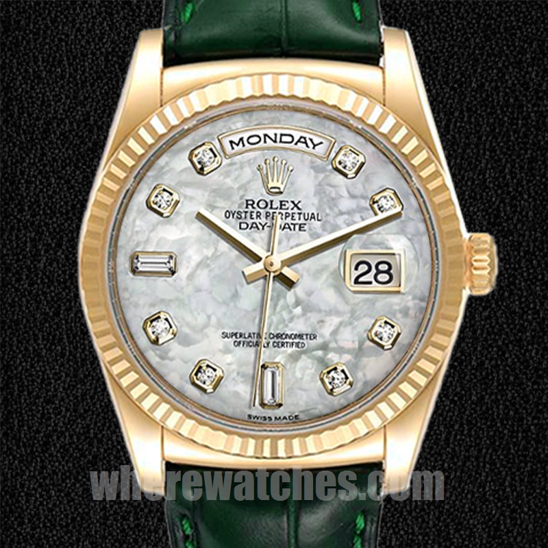 Rolex Day-Date Pour des hommes 36mm m118138-0143 Ton d'or Regardez