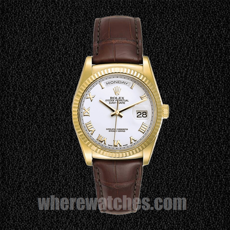 Rolex Day-Date m118138-0117 36mm Pour des hommes Cadran blanc – Image 2
