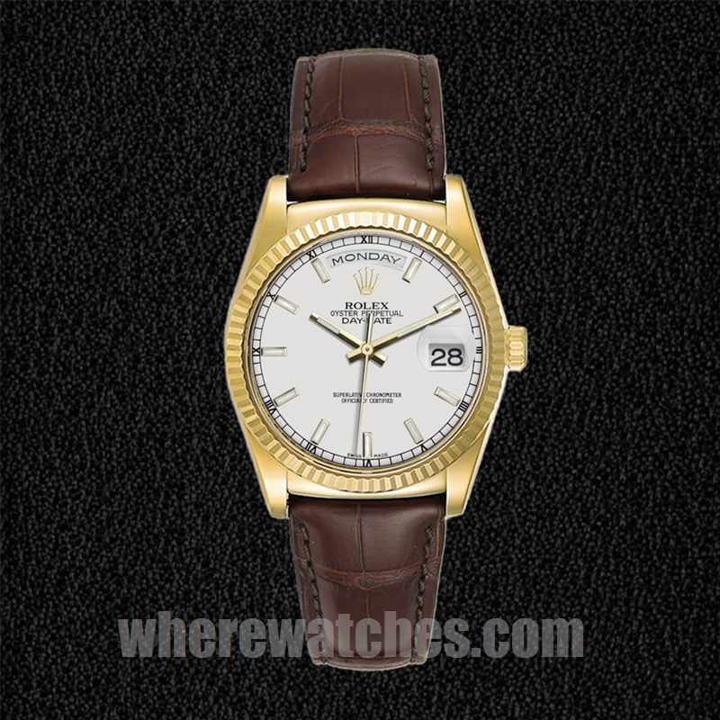 Rolex Day-Date m118138-0147 36mm Pour des hommes Cadran blanc – Image 2