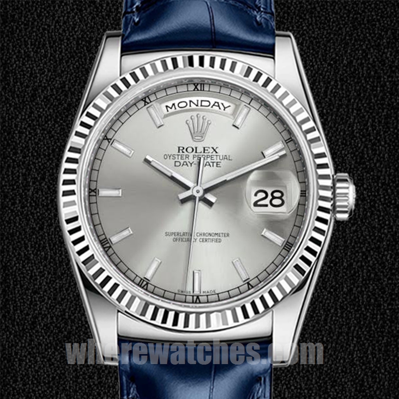 Rolex Day-Date Pour des hommes m118139-0097 36mm Cadran argenté
