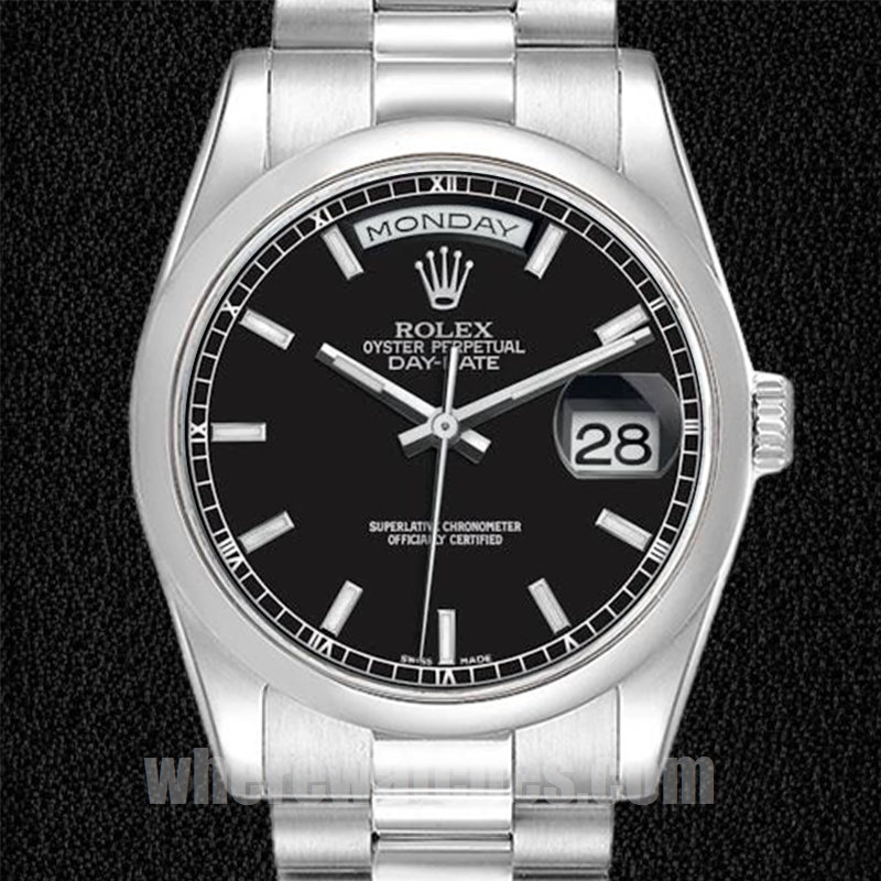 Rolex Day-Date 118206 36mm Pour des hommes Argenté