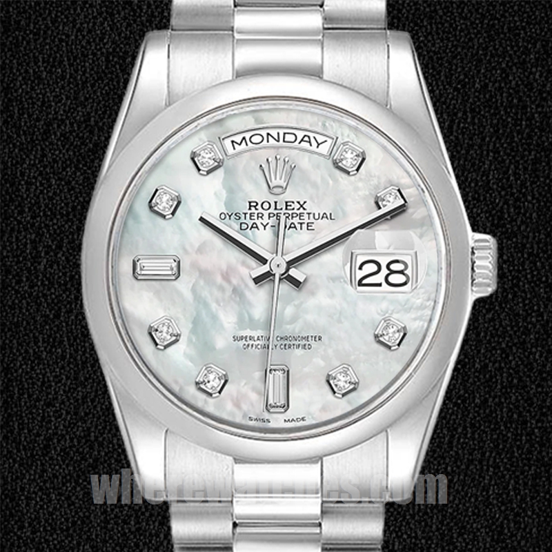 Rolex Day-Date 36mm 118206 Pour des hommes Cadran en nacre Automatique