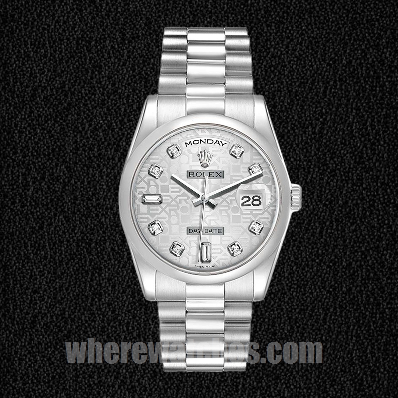 Rolex Day-Date Pour des hommes 118206 36mm Cadran du jubilé d'argent – Image 2