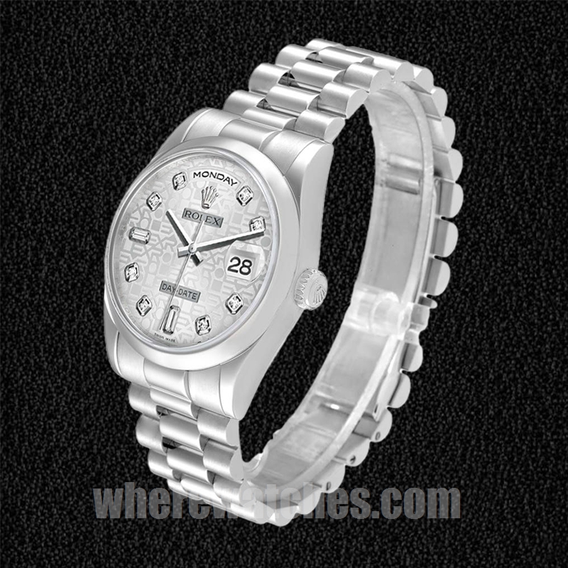Rolex Day-Date Pour des hommes 118206 36mm Cadran du jubilé d'argent – Image 3