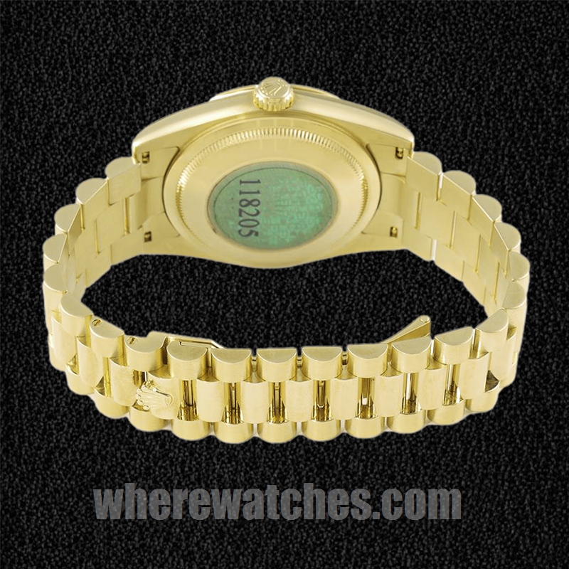 Rolex Day-Date 36mm 118208 Pour des hommes Ton d'or Cadran noir – Image 4