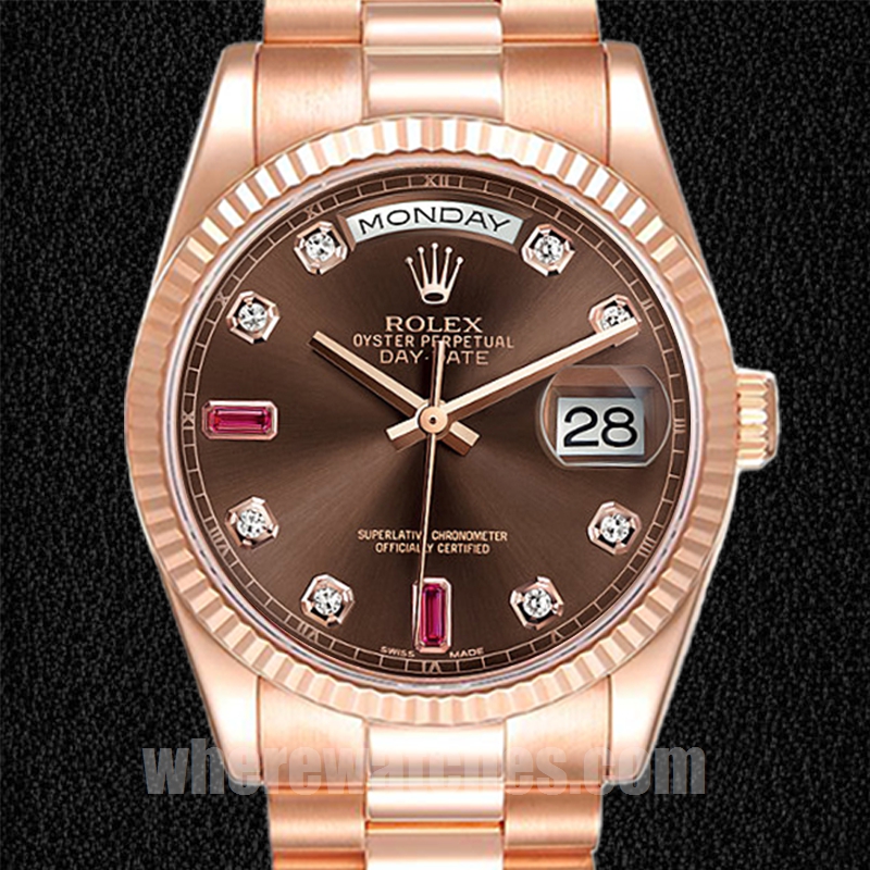 Rolex Day-Date 118235 Pour des hommes 36mm Regardez Doré rose
