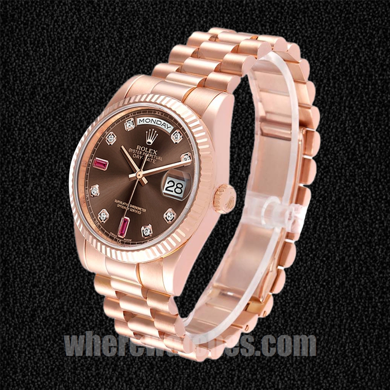 Rolex Day-Date 118235 Pour des hommes 36mm Regardez Doré rose – Image 3