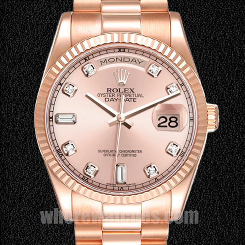 Rolex Day-Date Pour des hommes 118235 36mm Cadran en or rose