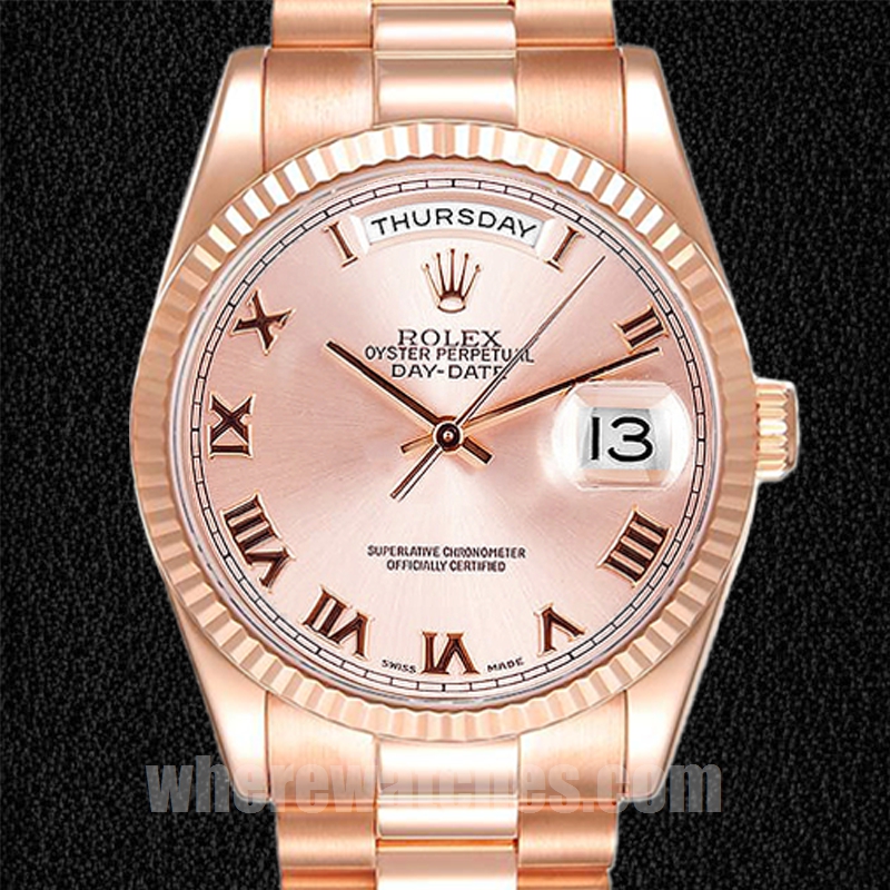 Rolex Day-Date 118235F-0001 36mm Pour des hommes Doré rose Automatique