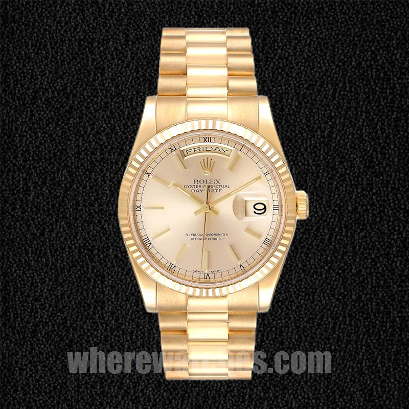 Rolex Day-Date 118238 Pour des hommes 36mm Regardez Cadran Champagne – Image 2