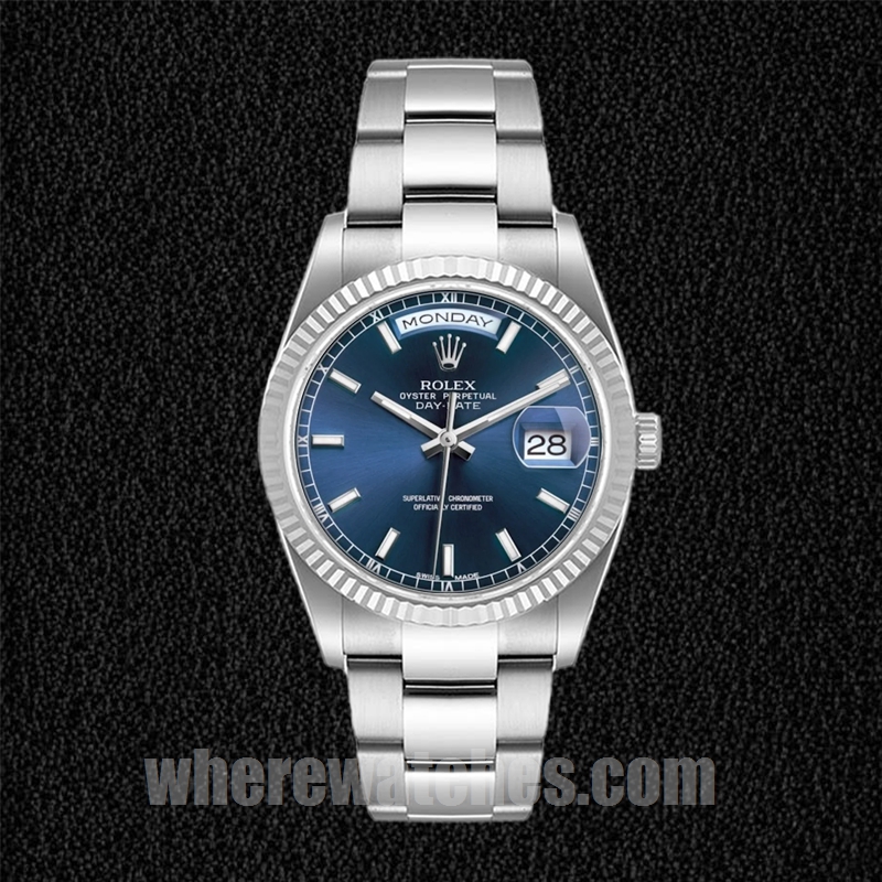 Rolex Day-Date 36mm 118239 Pour des hommes Cadran bleu Regardez – Image 2