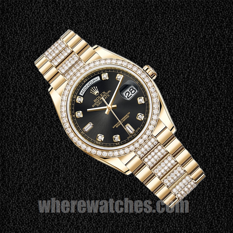 Rolex Day-Date 36mm m118348-0014 Pour des hommes Cadran noir Regardez – Image 3