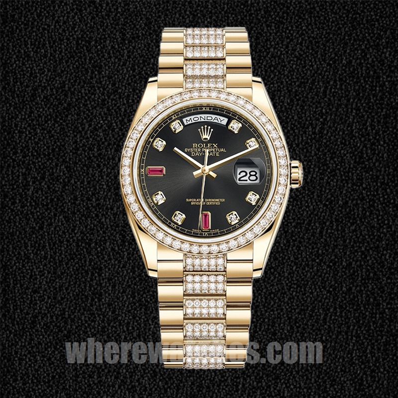 Rolex Day-Date m118348-0149 Pour des hommes 36mm Regardez Ton d'or – Image 2