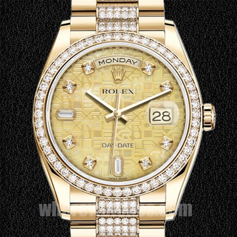 Rolex Day-Date m118348-0090 36mm Pour des hommes Cadran Jubilé Champagne Président Bracelet
